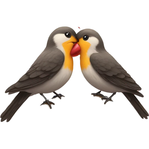 Kissing birds emoji