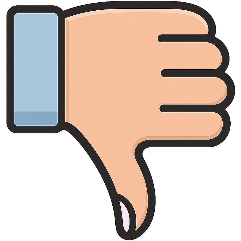 downward thumb, female hand with manicure, side view, icon-color-outlined style, thin clean contours, elegant soft rounded shapes, pastel palette #98B5BC, #B5B3C1, #C9A3C9, #E4C0CA, #F7DCD1, #F7C0AA, detailed shadows and highlights, soft lighting, no background emoji