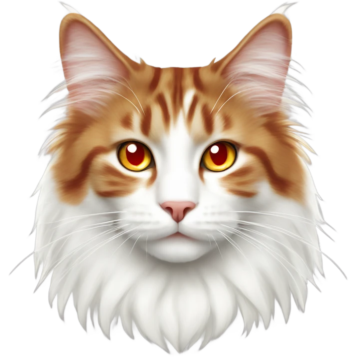 Arashi Norwegian Forest Cat white and red emoji