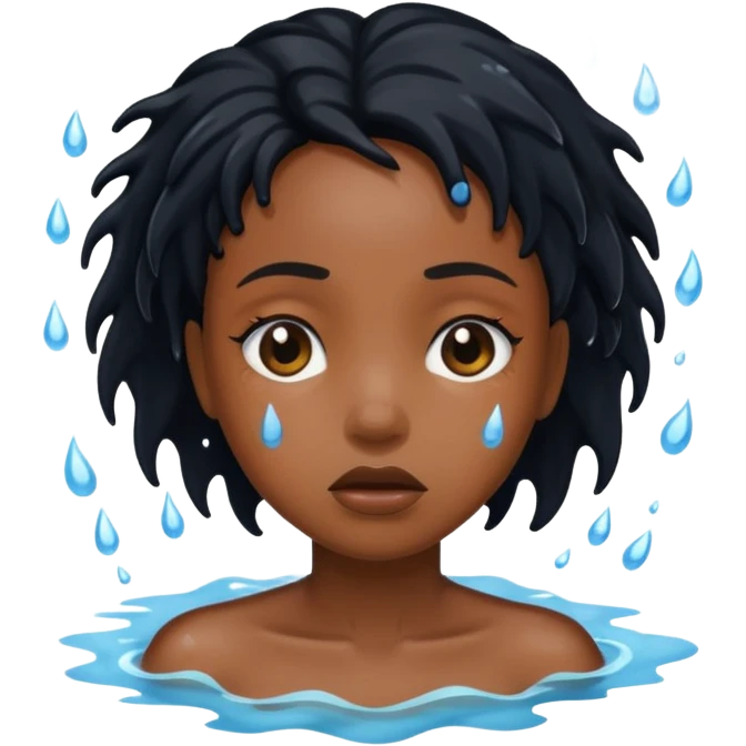 Black girl drowning  emoji