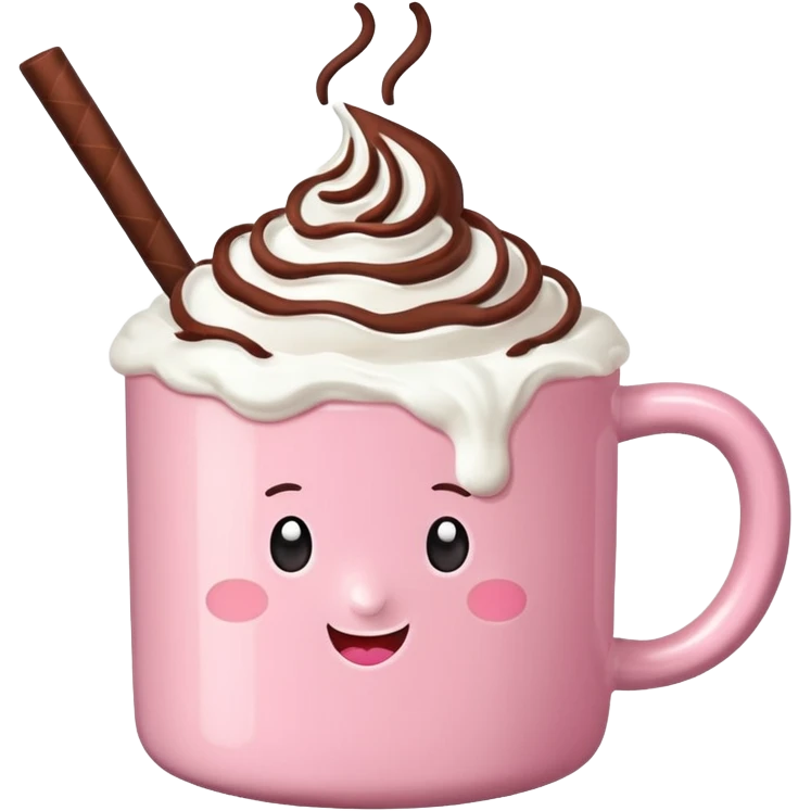 Cioccolata calda rosa aesthetic emoji