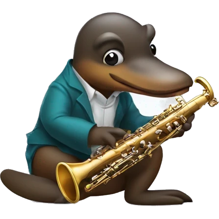 Platypus trying to playing oboe emoji