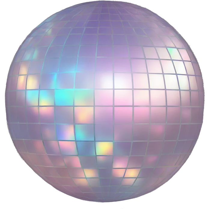 Mirror ball pale pastel holographic emoji