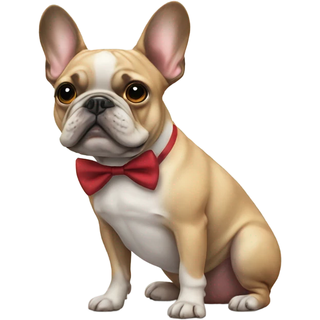 Frenchie with a bow tie  emoji