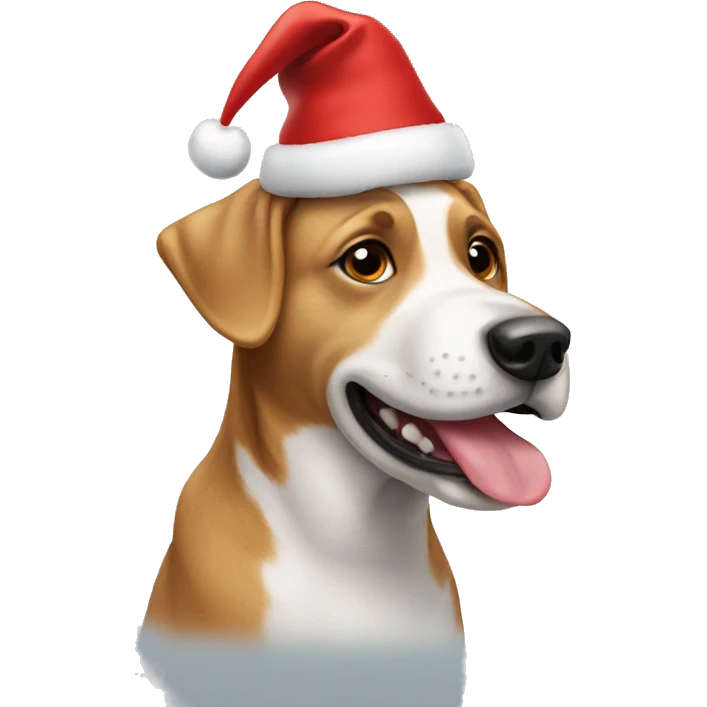 Dog wearing Christmas hat  emoji