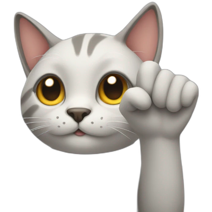 Cat with hear hand emoji