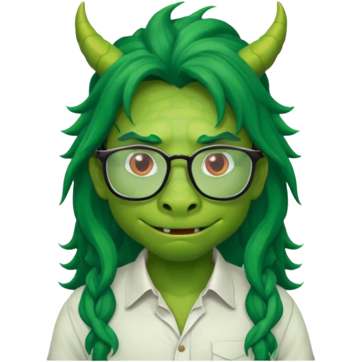long hair dragon with shirt and glasses emoji