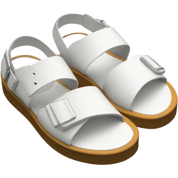 White Platform WOLFE sandal white leather emoji