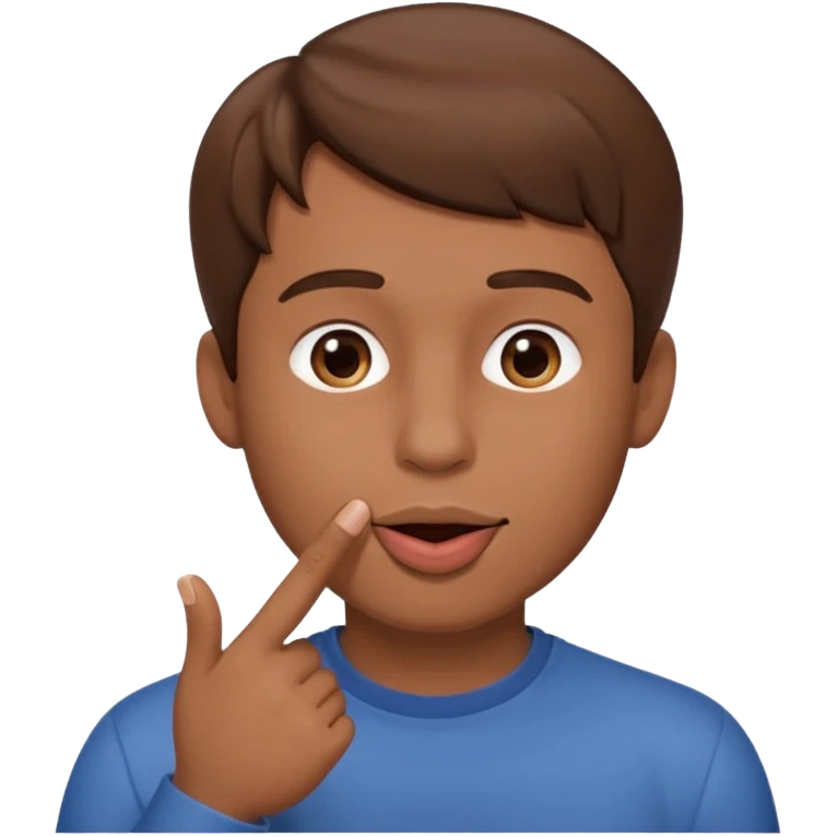 Homem apaixonado,com dedo na boca emoji