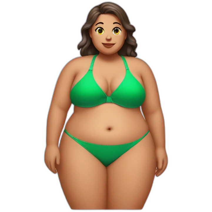 fat girl wearing bikini green emoji