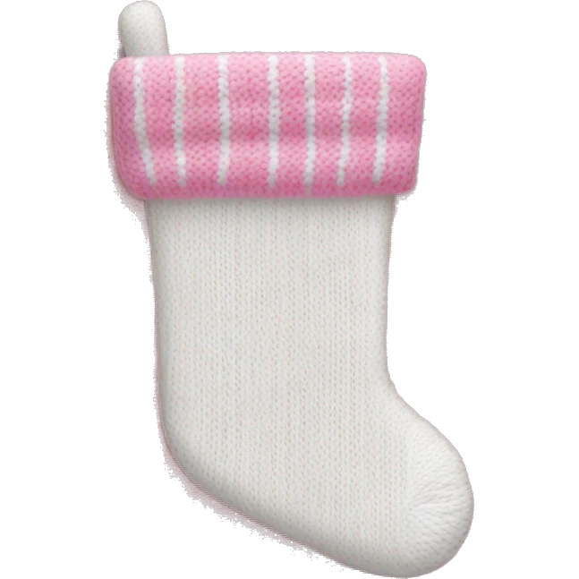 white and pink knit christmas stocking emoji