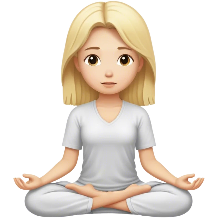 Blonde girl meditating  emoji