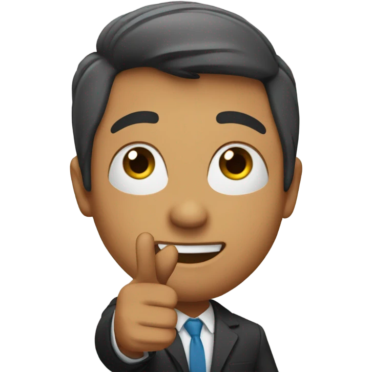 pointing upwards and saying "me" emoji