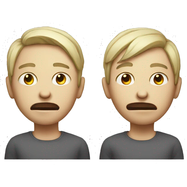 horrible person with two sides one nice the other more than evil emoji
