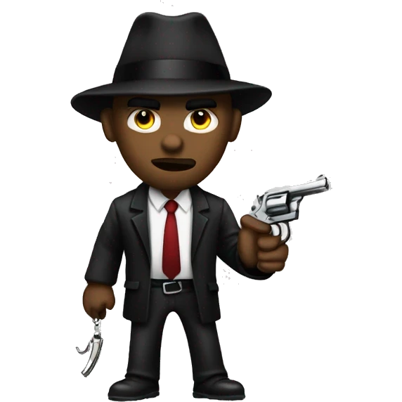 mafia member holding a revolver emoji