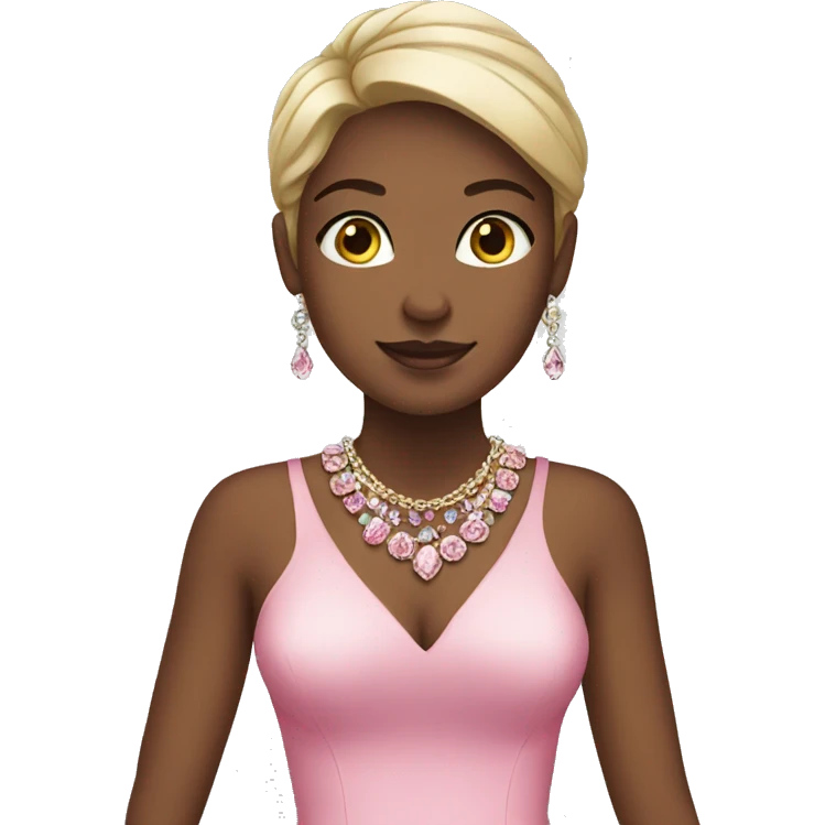 Girl wearing pink dress with jewelry  emoji