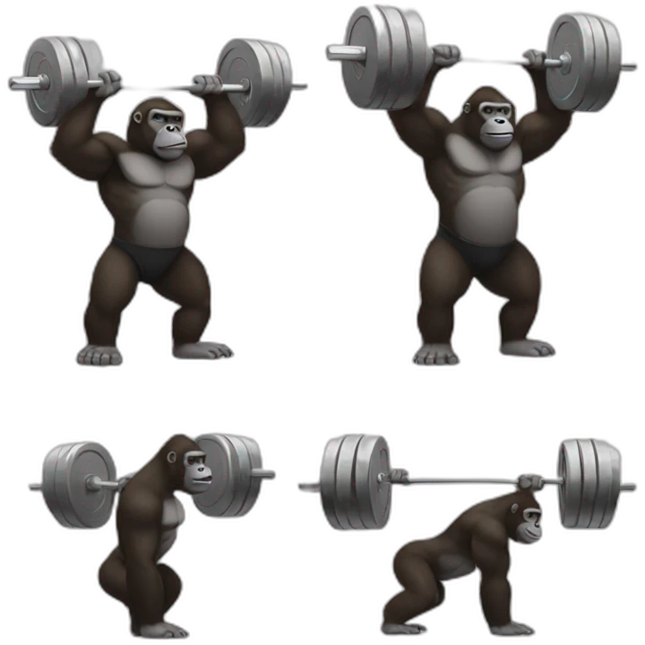 Gorilla lifting weights emoji