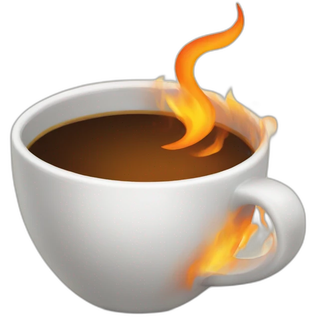 coffee cup in fire emoji
