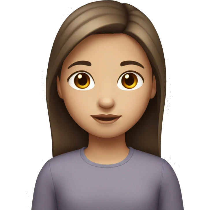 little girl with straight brown hair, light skin, and brown eyes emoji
