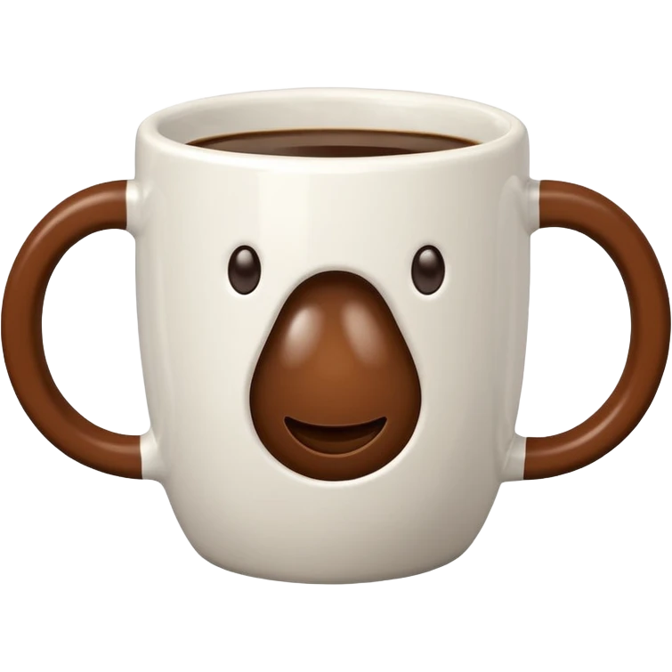 Coffee Mug with coffee bean symbol emoji