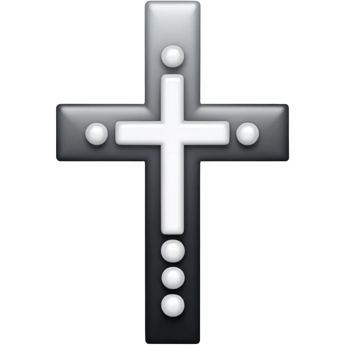 Elegant emoji icon of a white cross made of white beads, glossy surface, subtle shadows, pure white palette, centered emoji