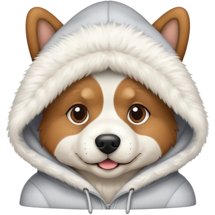 Dog wearing hoodie emoji