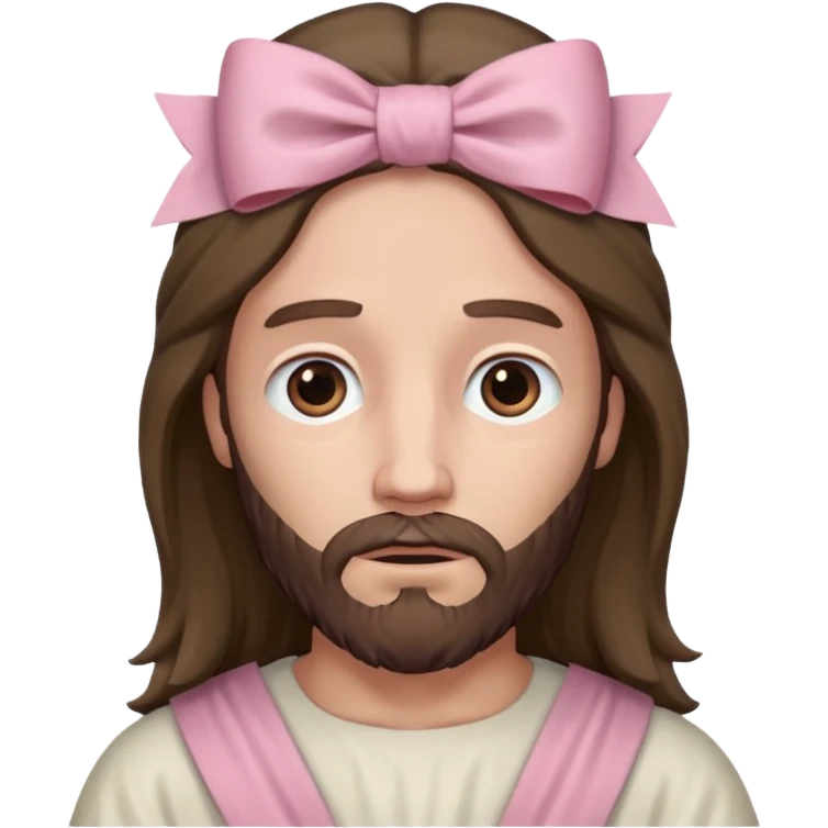 historically accurate jesus with a super pale pink bow emoji