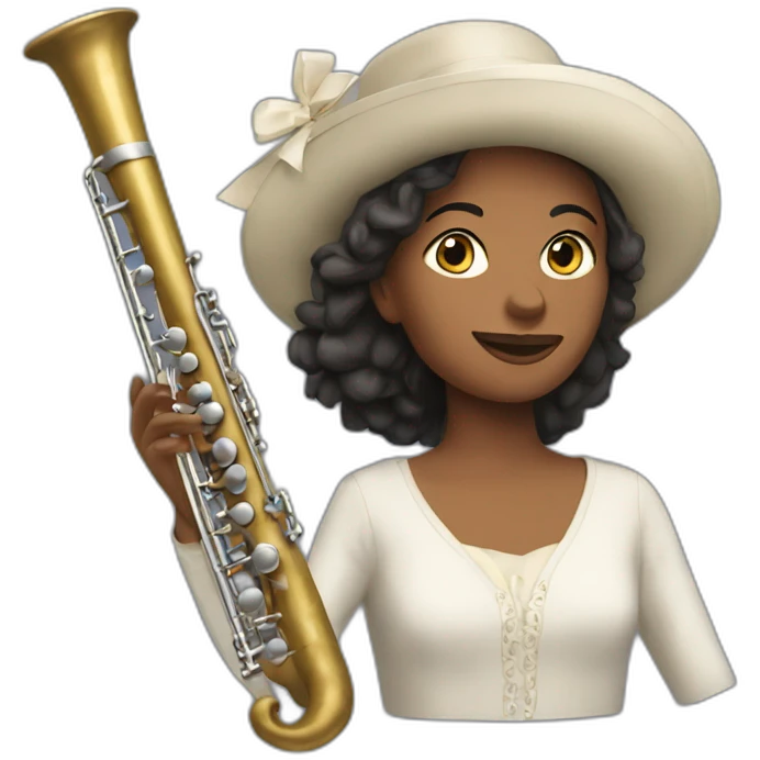 une joueuse blanche de flute traversière  emoji