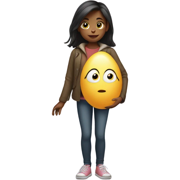 girl with an egg emoji