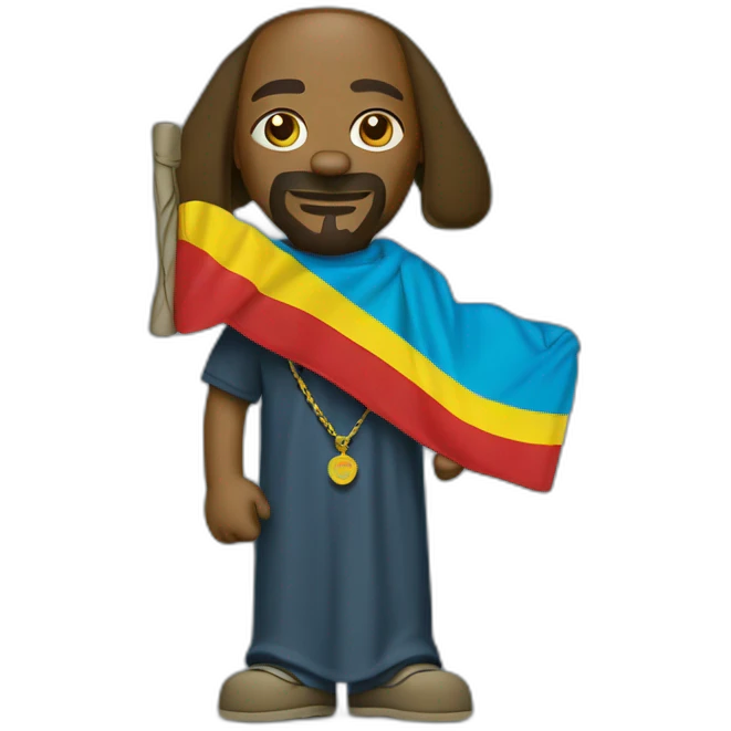snoop dog avec un drapeau rdcongo emoji