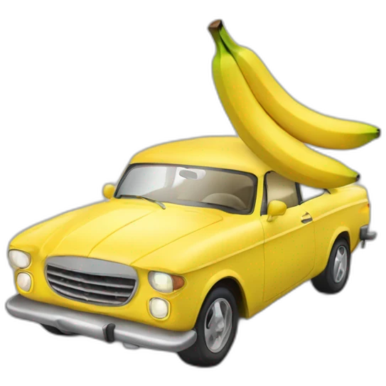 Car with banana emoji