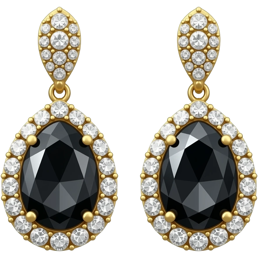 Hyperrealism, 4d rendering isolated gorgeous Luxury black opal and 24 k sparkling earrings, 8k hd, no emoji faces, no emoji icons, no human figures  emoji