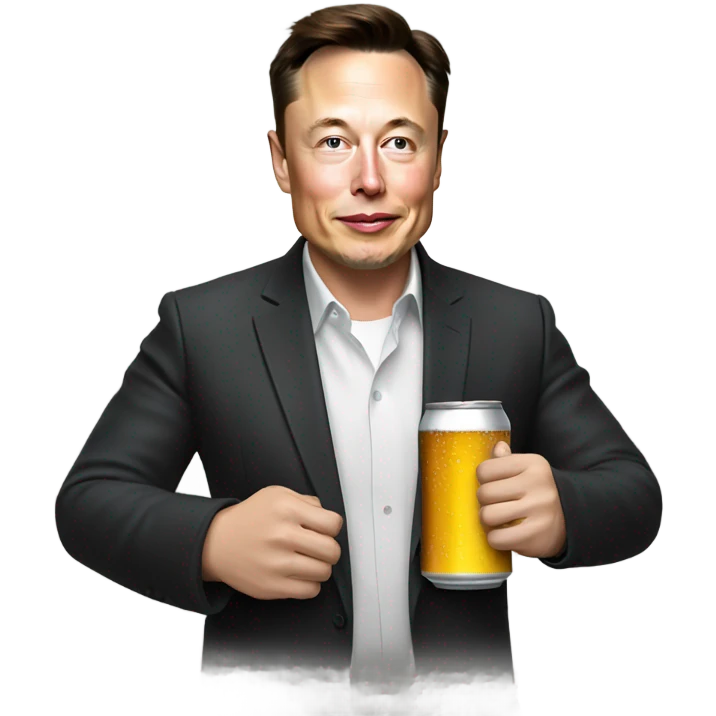 elon musk drinking a beer emoji