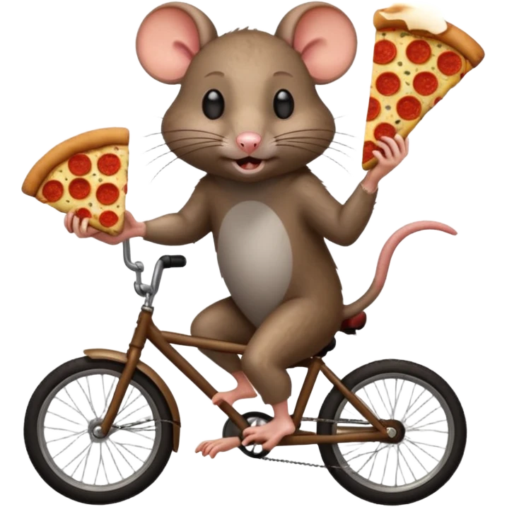 rat stealing pizza on a bike emoji