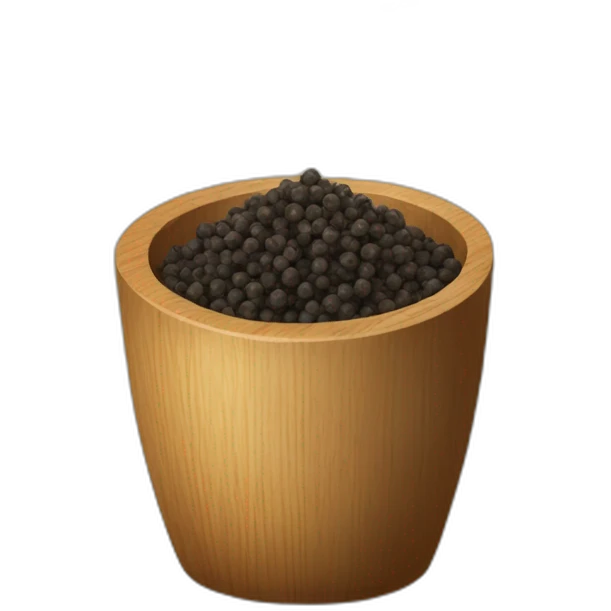 black pepper in wooden cup emoji