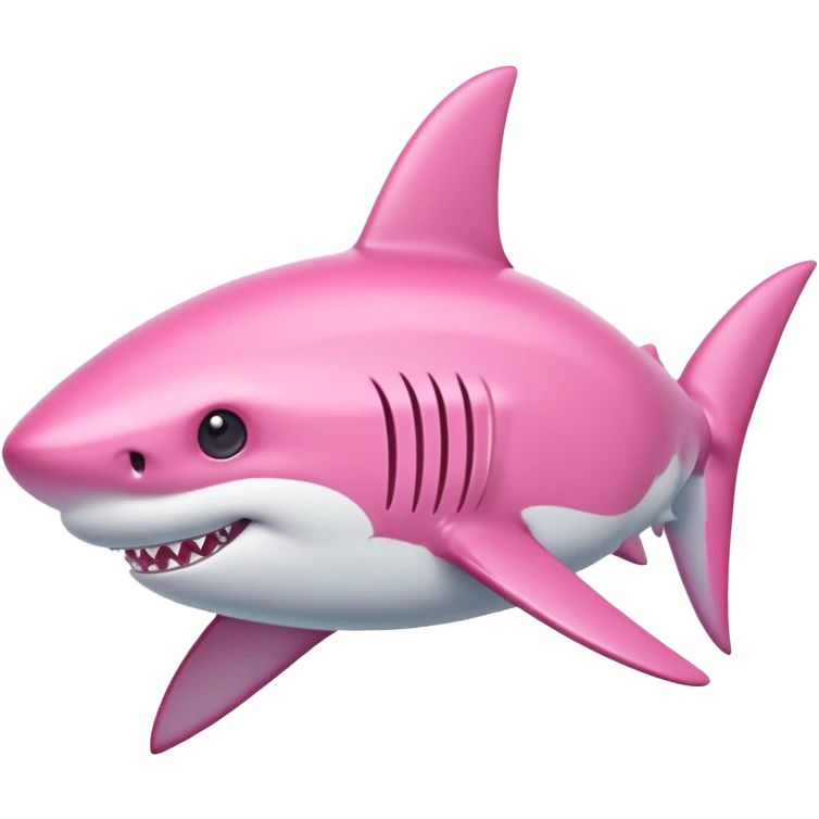 Pink shark with pink bow on its head emoji