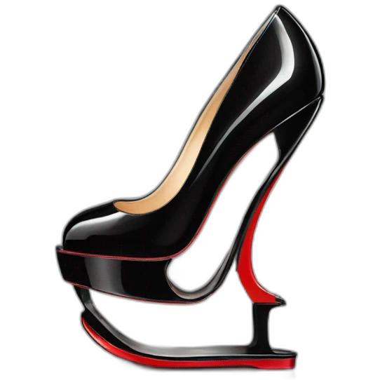 WEDGE heel LOUBOUTIN black PATENT emoji