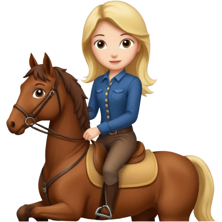 girl riding a brown horse emoji
