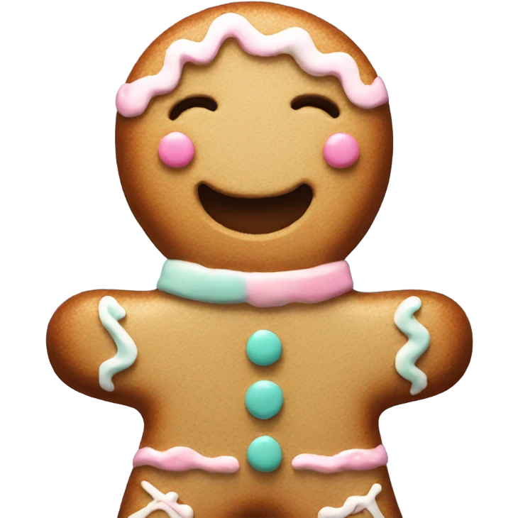 Pastel gingerbread man emoji