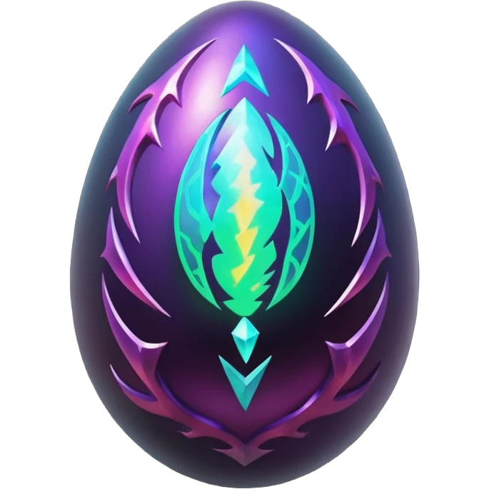 Elemental magical glowing iridescent dark evil shiny dragon egg emoji