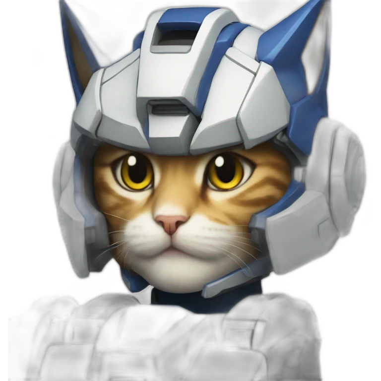 Cat Gundam hero pause emoji
