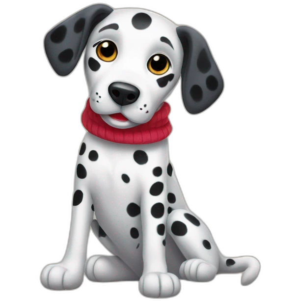 Dalmatian holding a sock emoji