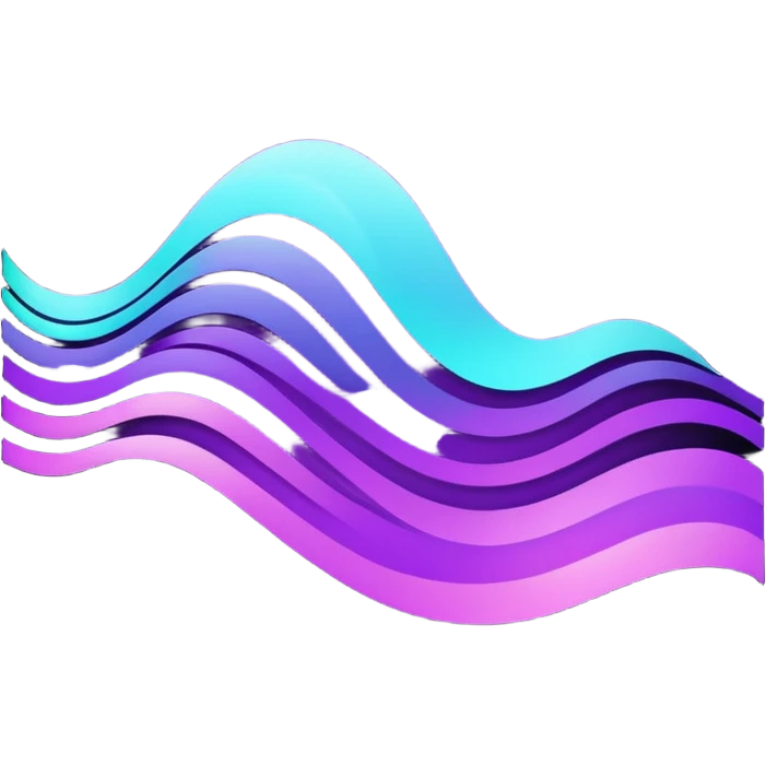 futuristic minimalistic icon, holographic wave symbolizing "Many voices. One purpose. One future", glowing purple and cyan lines, dark sci-fi background, no face, abstract unity design, 1:1 aspect ratio
 emoji