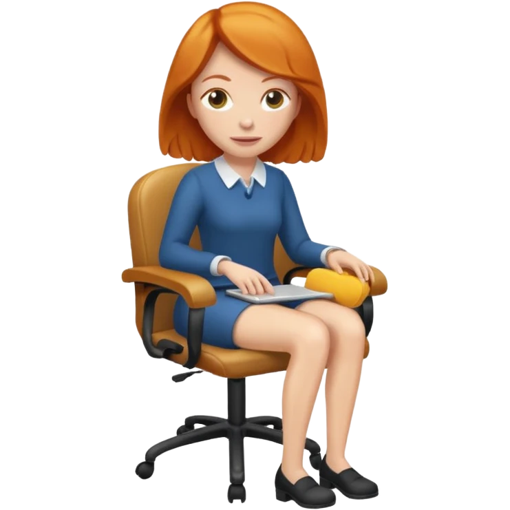 ginger woman sitting on chair emoji