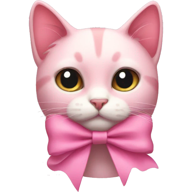 Pink bow cat  emoji