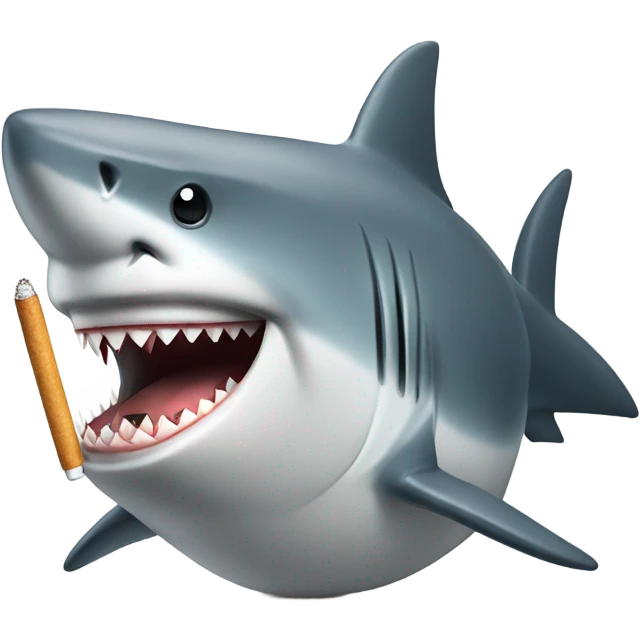 Shark smoking cigarette emoji