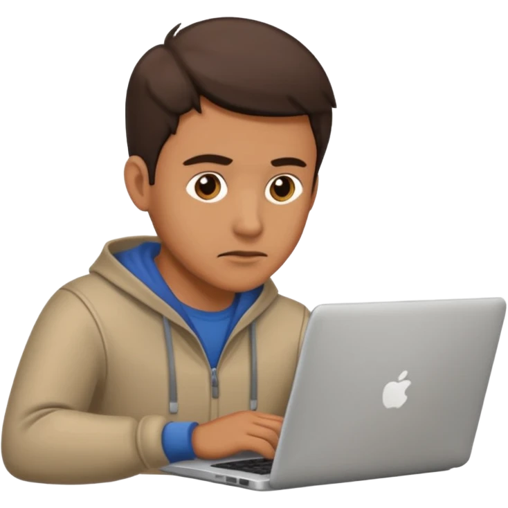 male technologist working on a laptop emoji