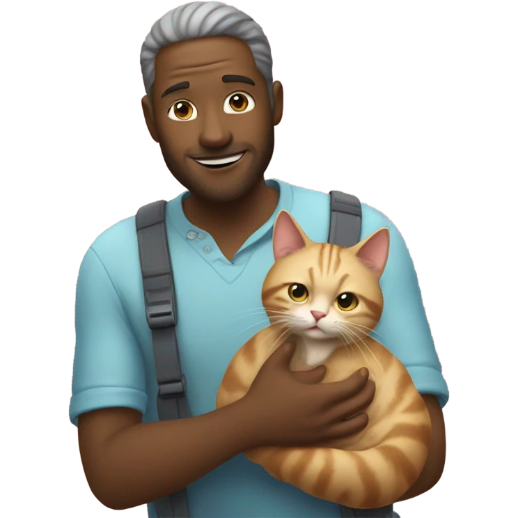 white man playing cat emoji