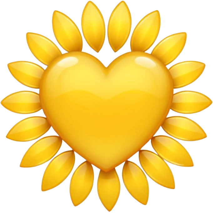 yellow heart with a sunburst center emoji