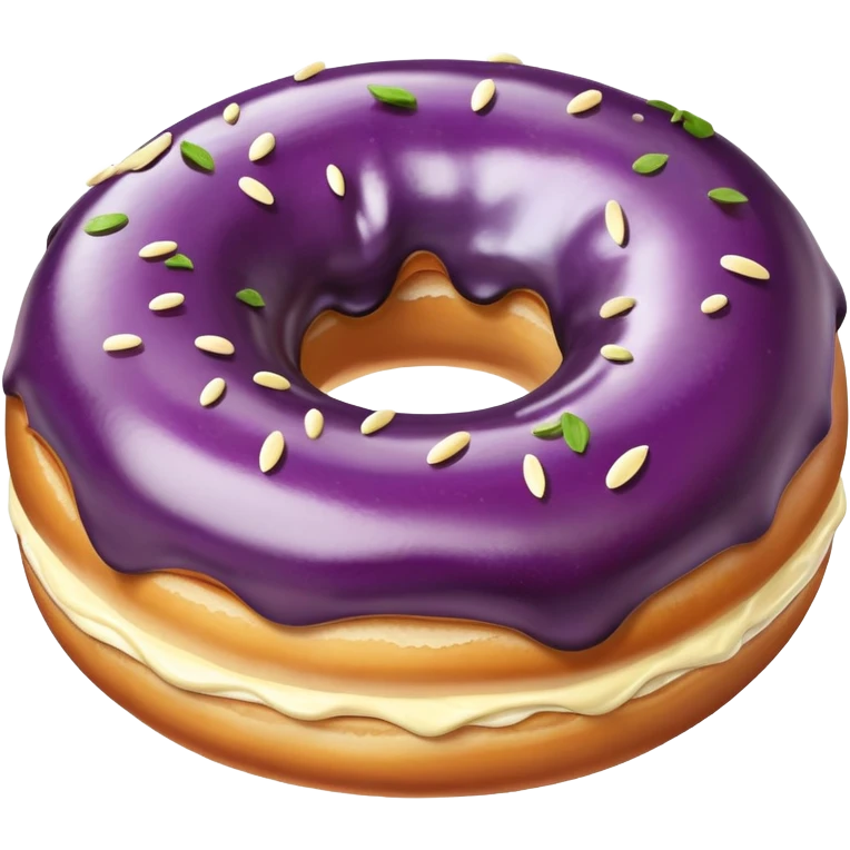 Eggplant in donut with cream emoji